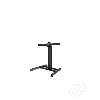 Fekete színű állítható asztalláb, asztallap nélkül.