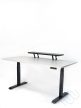 InspiDesk Expert Állítható Magasságú Asztal – Szürke 138x80 cm lap, Fehér láb