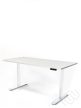 InspiDesk Expert Állítható Magasságú Asztal – Szürke 138x80x2,5 cm lap, Fehér láb