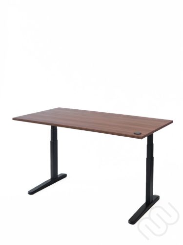 Állítható Asztal - InspiDesk Pro – Dió 138x80 cm lap  - Integrált vezérlő - Fekete láb