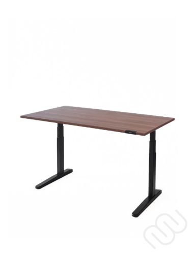 Állítható Asztal - InspiDesk Pro – Dió 118x80 cm lap  - Érintőgombos vezérlő - Fekete láb