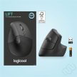 Logitech Lift vertikális ergonomikus egér, grafitszürke