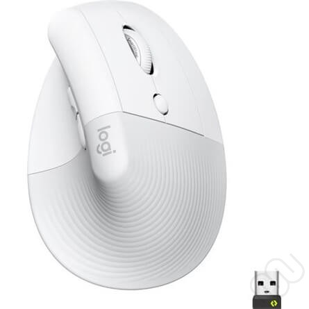 Logitech Lift vertikális ergonomikus vezeték nélküli optikai egér, fehér