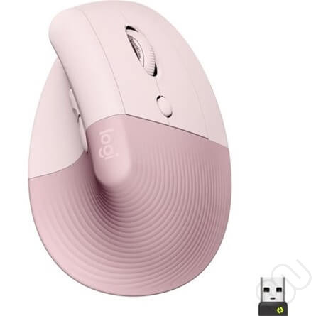 Logitech Lift vertikális ergonomikus vezeték nélküli optikai egér, rózsaszín
