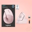 Logitech Lift vertikális ergonomikus egér, rózsaszín