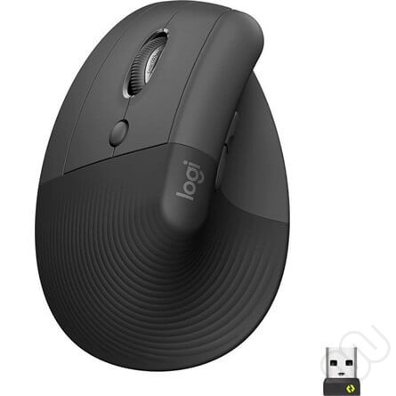 Logitech Lift vertikális ergonomikus vezeték nélküli optikai egér, grafitszürke